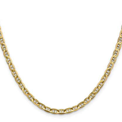 14K 26 inch 3.75mm Concave Anchor with Lobster Clasp Chain