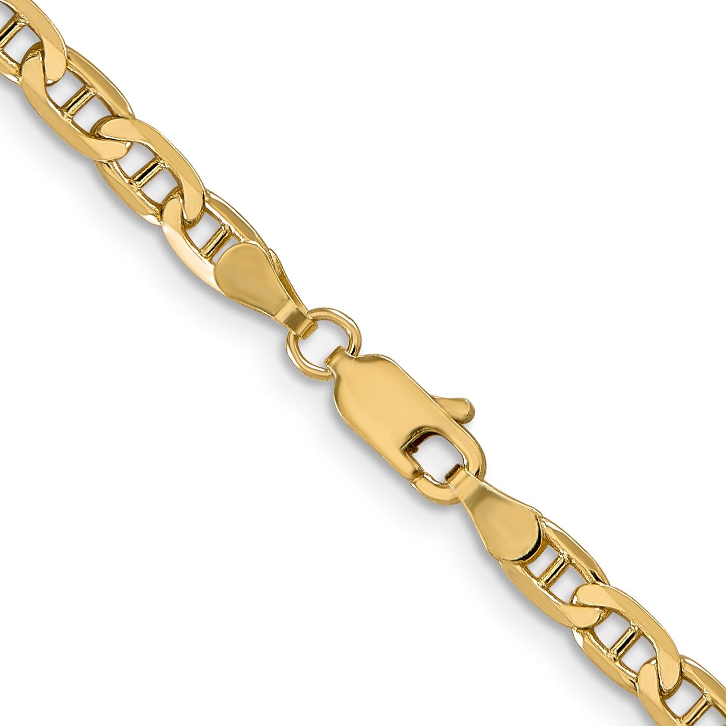 14K 26 inch 3.75mm Concave Anchor with Lobster Clasp Chain