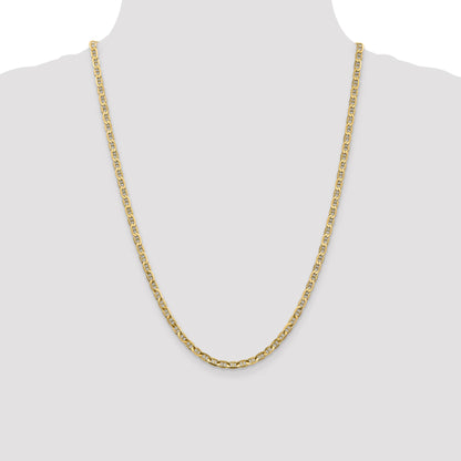 14K 24 inch 3.75mm Concave Anchor with Lobster Clasp Chain