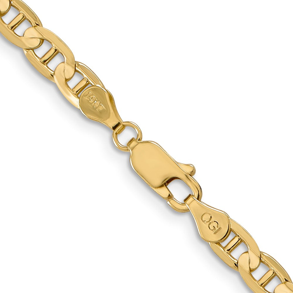 14K 18 inch 4.5mm Concave Anchor with Lobster Clasp Chain