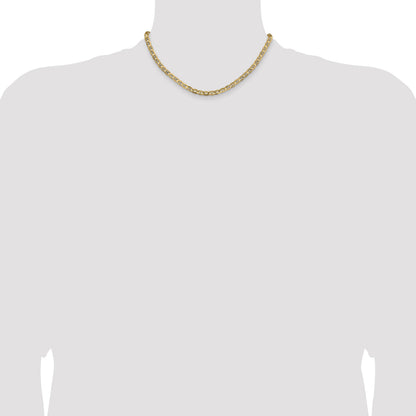 14K 16 inch 4.5mm Concave Anchor with Lobster Clasp Chain