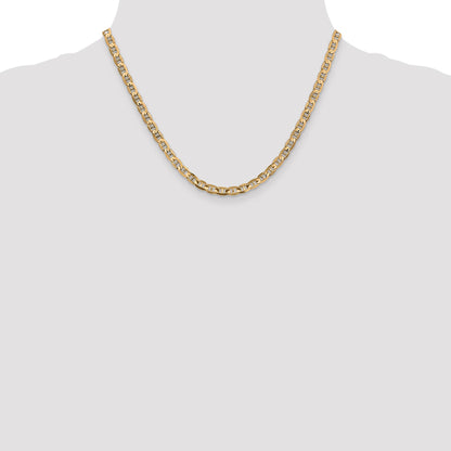 14K 18 inch 4.5mm Concave Anchor with Lobster Clasp Chain