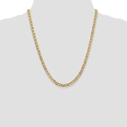 14K 22 inch 4.5mm Concave Anchor with Lobster Clasp Chain