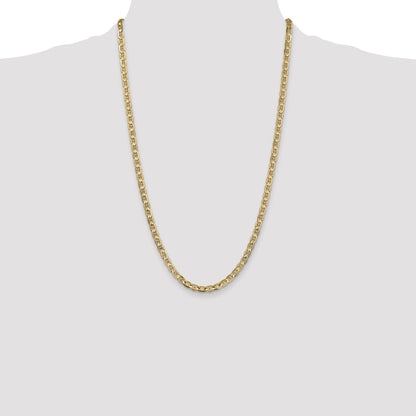14K 26 inch 4.5mm Concave Anchor with Lobster Clasp Chain
