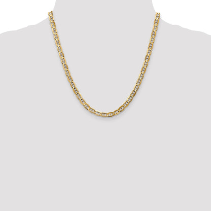 14K 20 inch 5.25mm Concave Anchor with Lobster Clasp Chain