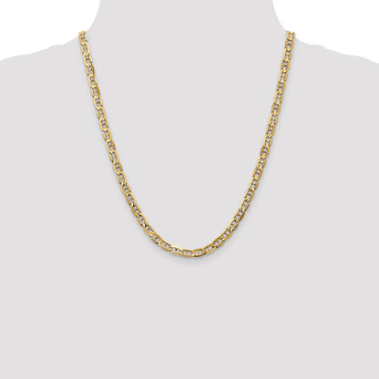 14K 22 inch 5.25mm Concave Anchor with Lobster Clasp Chain