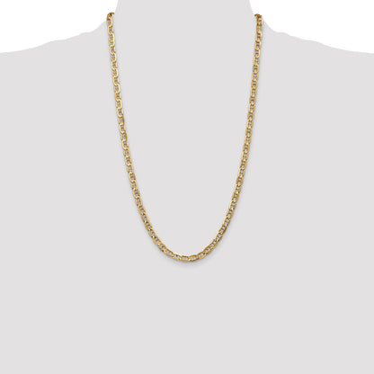 14K 26 inch 5.25mm Concave Anchor with Lobster Clasp Chain