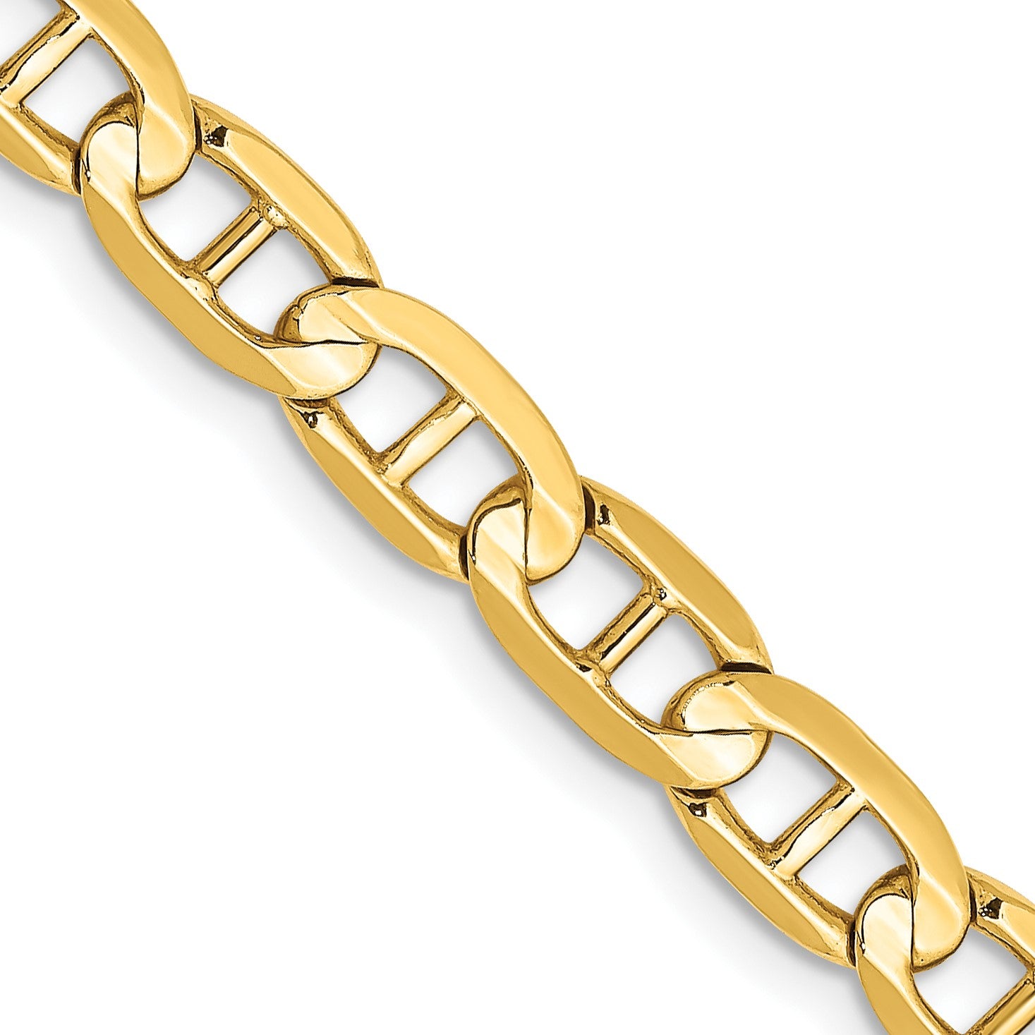 14K 26 inch 5.25mm Concave Anchor with Lobster Clasp Chain