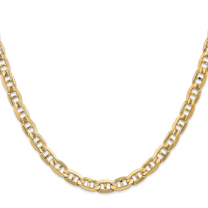 14K 18 inch 6.25mm Concave Anchor with Lobster Clasp Chain