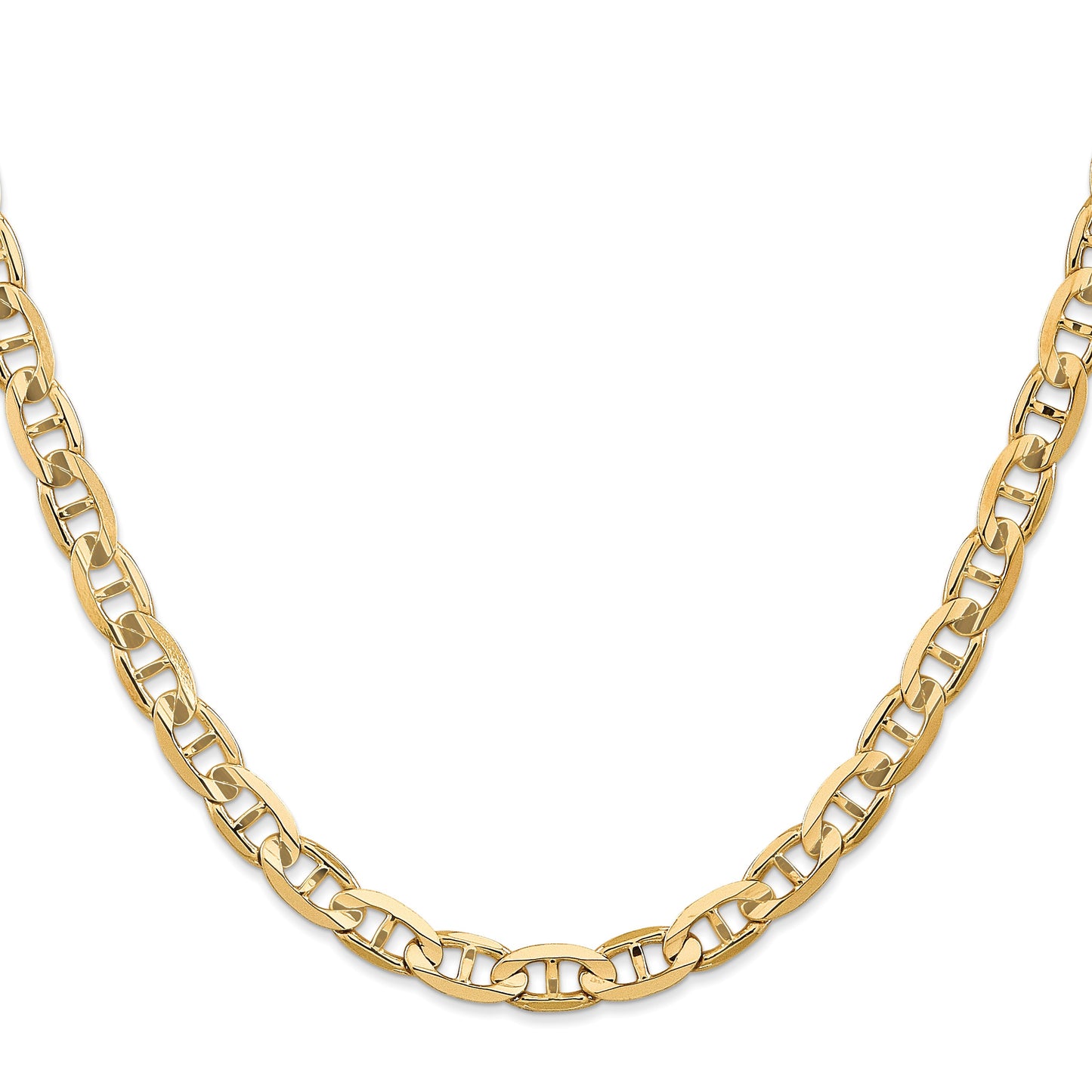 14K 26 inch 6.25mm Concave Anchor with Lobster Clasp Chain