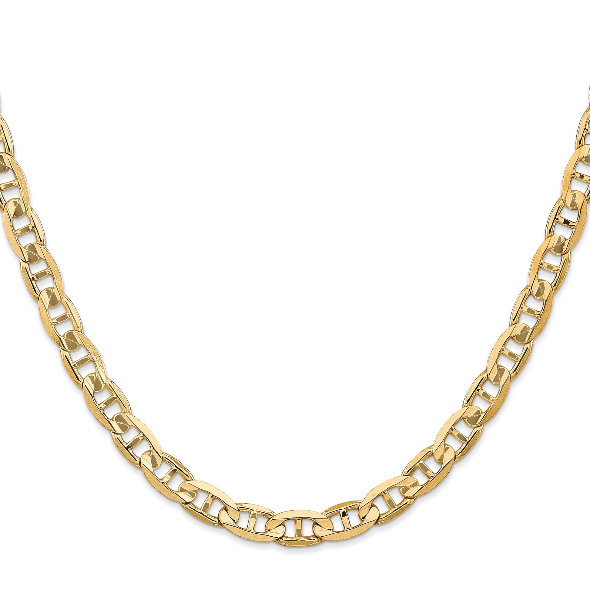 14K 26 inch 6.25mm Concave Anchor with Lobster Clasp Chain