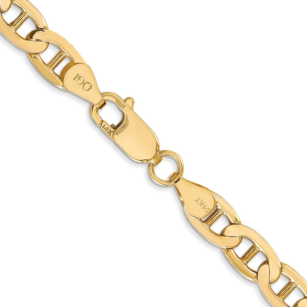 14K 20 inch 6.25mm Concave Anchor with Lobster Clasp Chain