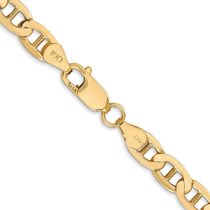 14K 20 inch 6.25mm Concave Anchor with Lobster Clasp Chain