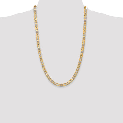 14K 26 inch 6.25mm Concave Anchor with Lobster Clasp Chain