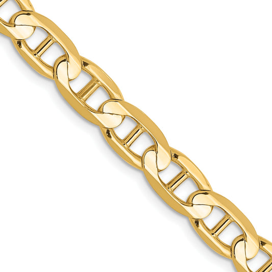 14K 24 inch 6.25mm Concave Anchor with Lobster Clasp Chain