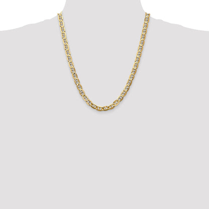 14K 22 inch 7mm Concave Anchor with Lobster Clasp Chain