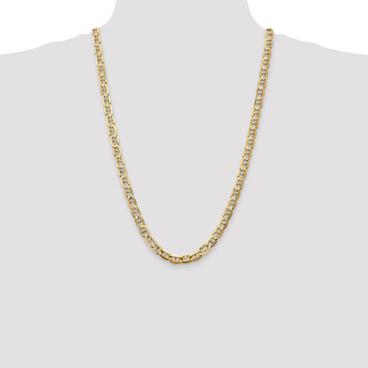14K 26 inch 7mm Concave Anchor with Lobster Clasp Chain
