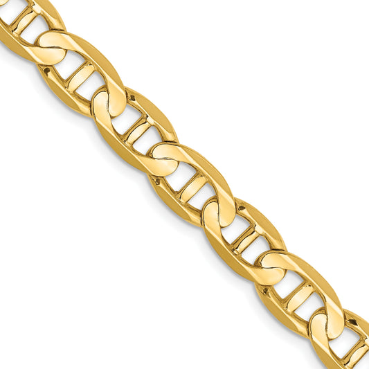 14K 22 inch 7mm Concave Anchor with Lobster Clasp Chain