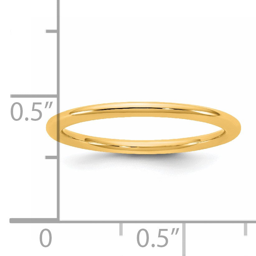 14KY 1.5mm Standard Comfort Fit Band Size 7