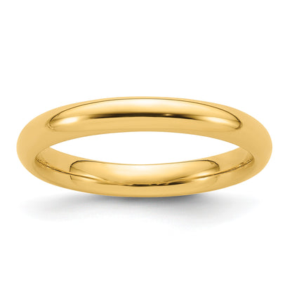 14k Yellow Gold 3mm Standard Weight Comfort Fit Wedding Band Size 13