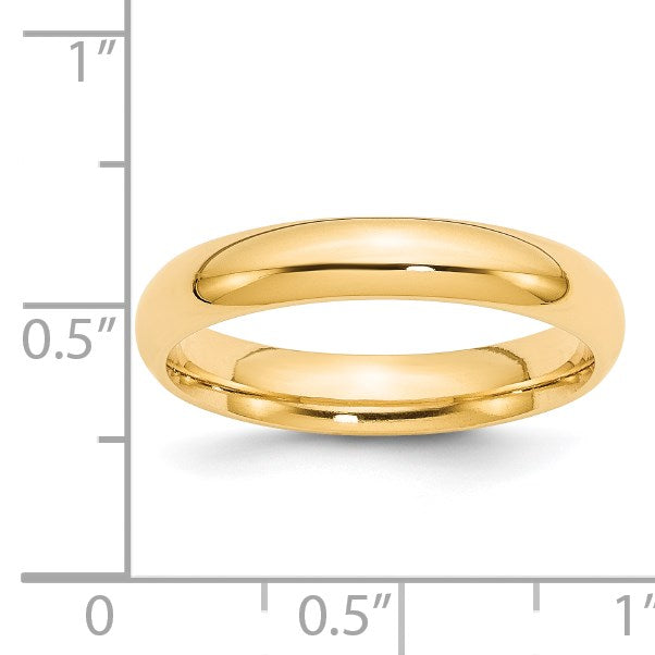 14k Yellow Gold 4mm Standard Weight Comfort Fit Wedding Band Size 11