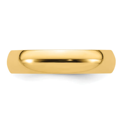 14k Yellow Gold 5mm Standard Weight Comfort Fit Wedding Band Size 10