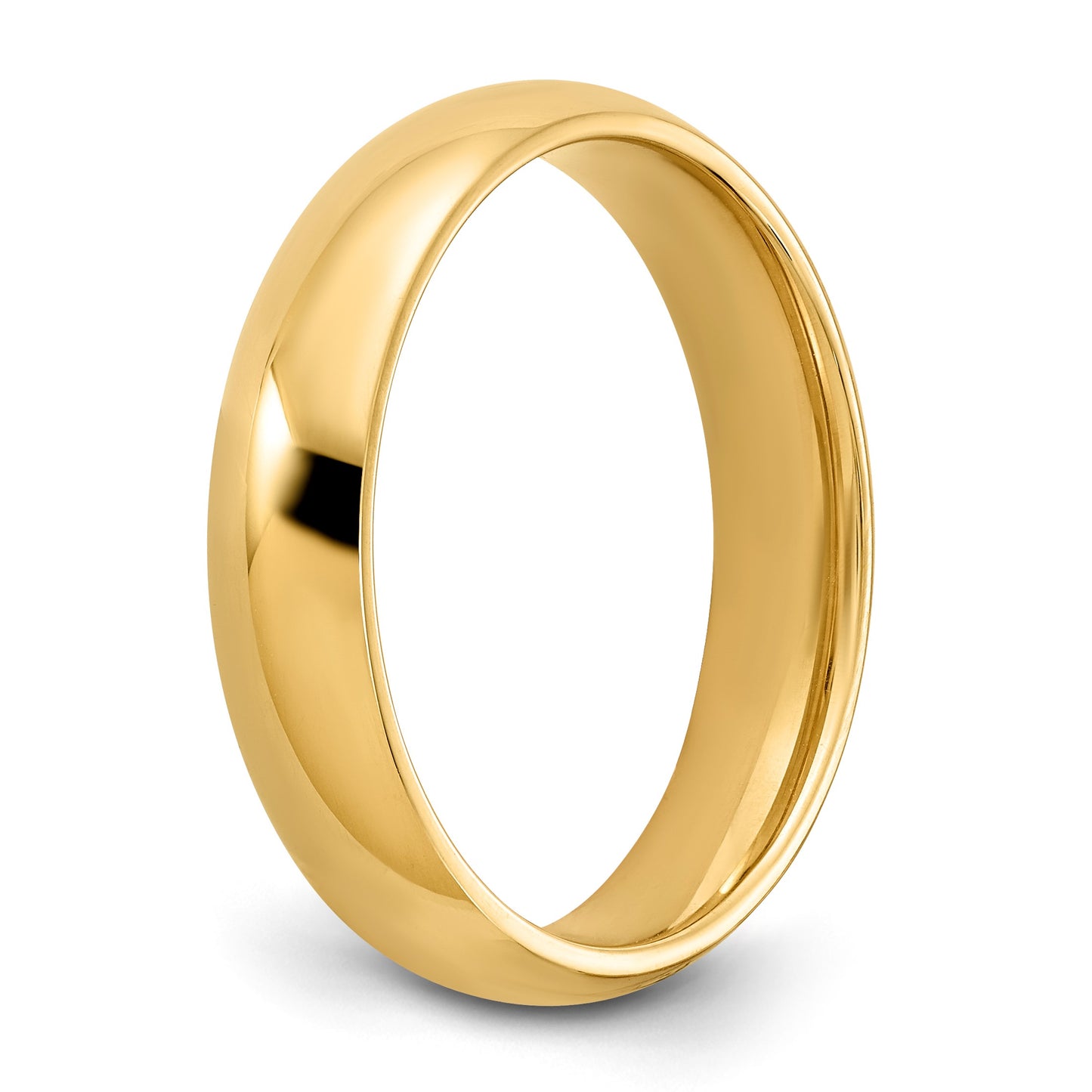 14k Yellow Gold 5mm Standard Weight Comfort Fit Wedding Band Size 10