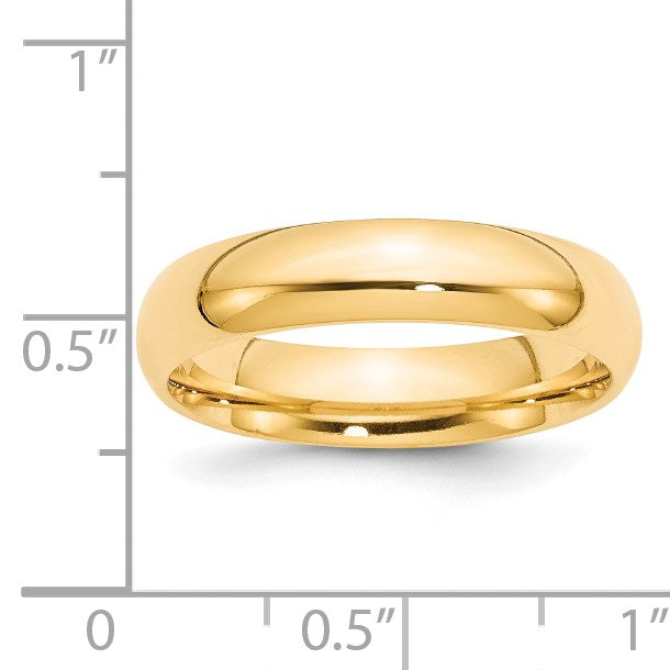 14k Yellow Gold 5mm Standard Weight Comfort Fit Wedding Band Size 8.5