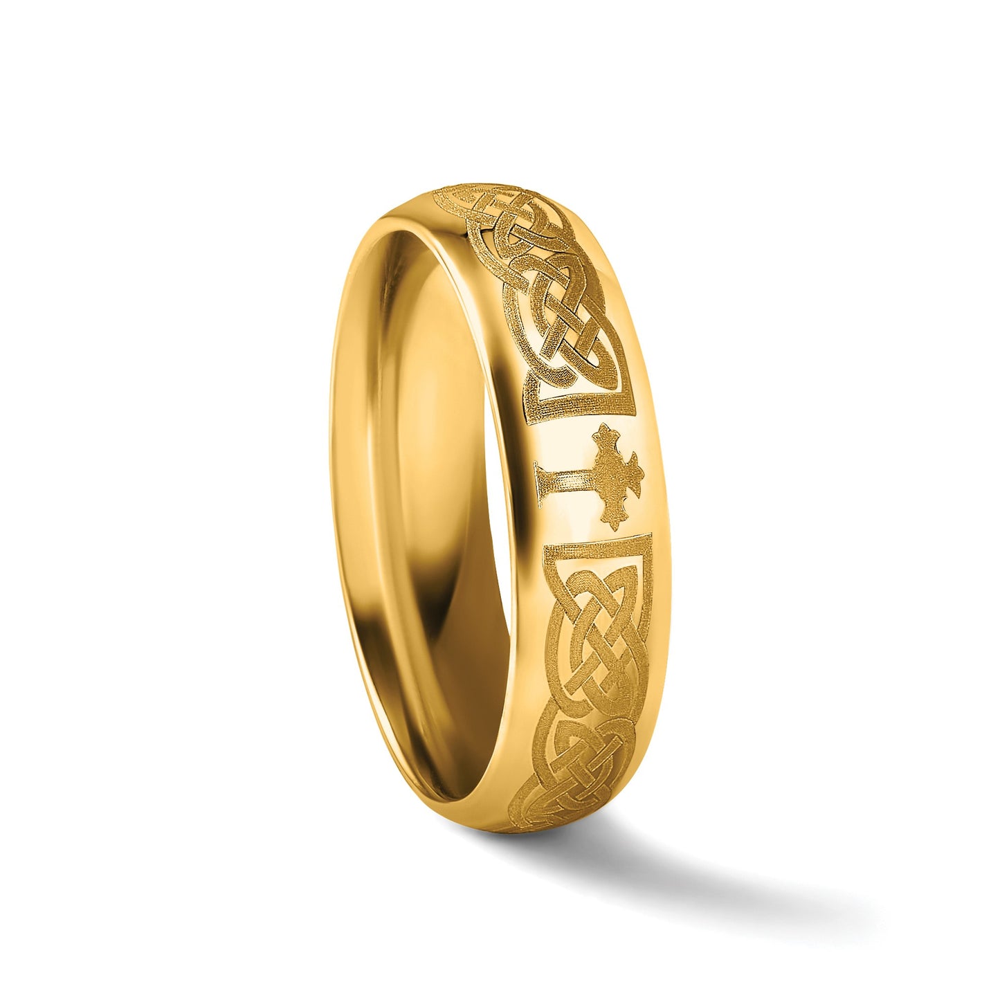 14k Yellow Gold 6mm Standard Weight Comfort Fit Wedding Band Size 13.5