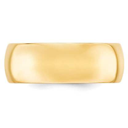 14k Yellow Gold 8mm Standard Weight Comfort Fit Wedding Band Size 13