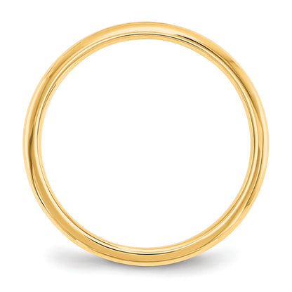 14k Yellow Gold 2mm Lightweight Comfort Fit Wedding Band Size 6.5