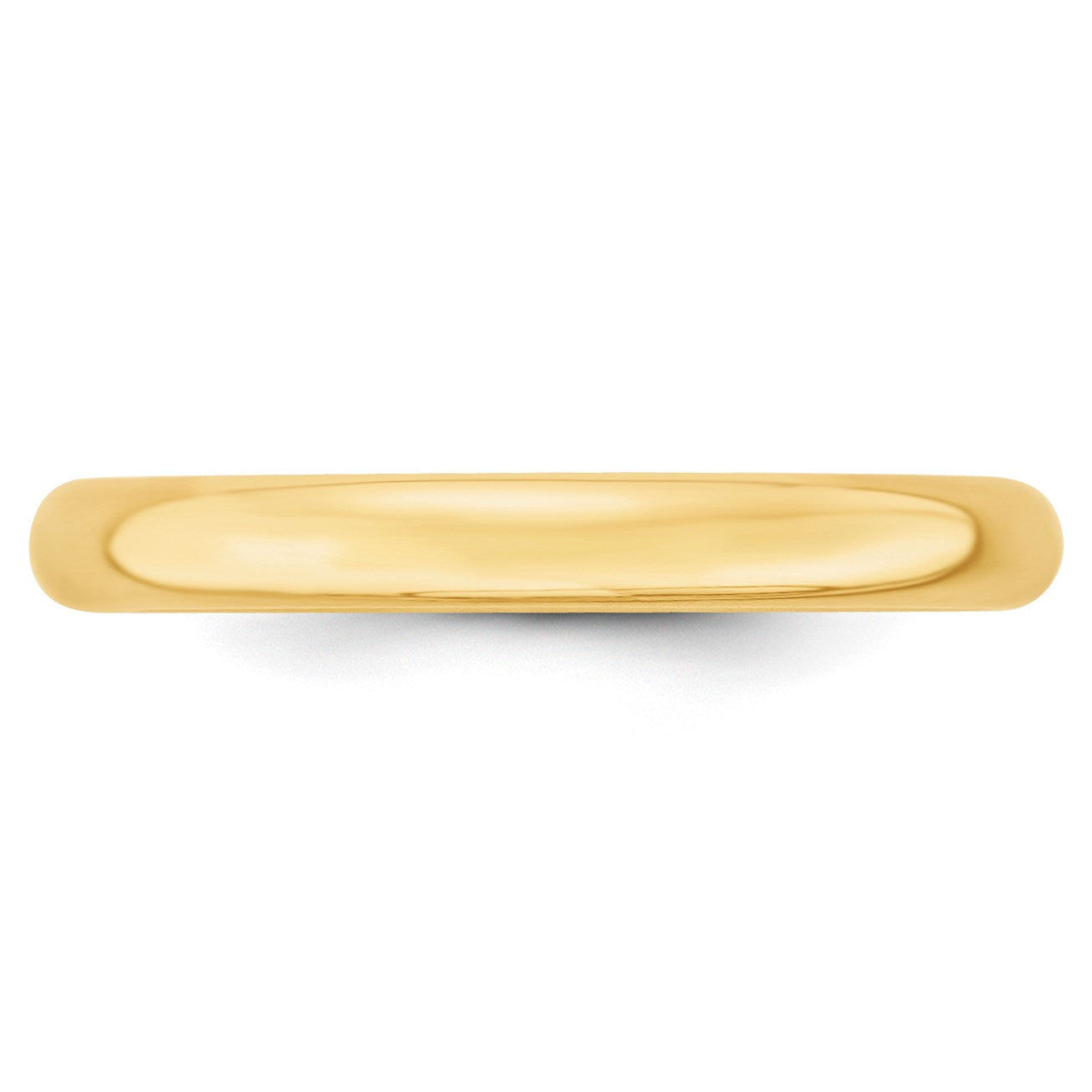 14k Yellow Gold 3mm Lightweight Comfort Fit Wedding Band Size 11