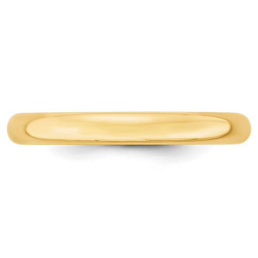 14k Yellow Gold 3mm Lightweight Comfort Fit Wedding Band Size 11