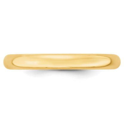 14k Yellow Gold 3mm Lightweight Comfort Fit Wedding Band Size 4.5