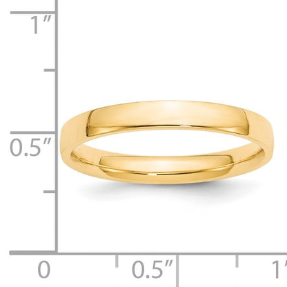 14k Yellow Gold 3mm Lightweight Comfort Fit Wedding Band Size 11