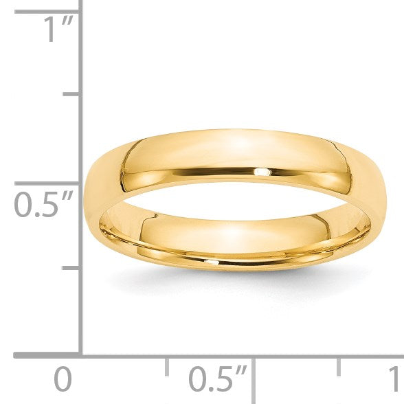 14k Yellow Gold 4mm Lightweight Comfort Fit Wedding Band Size 10.5