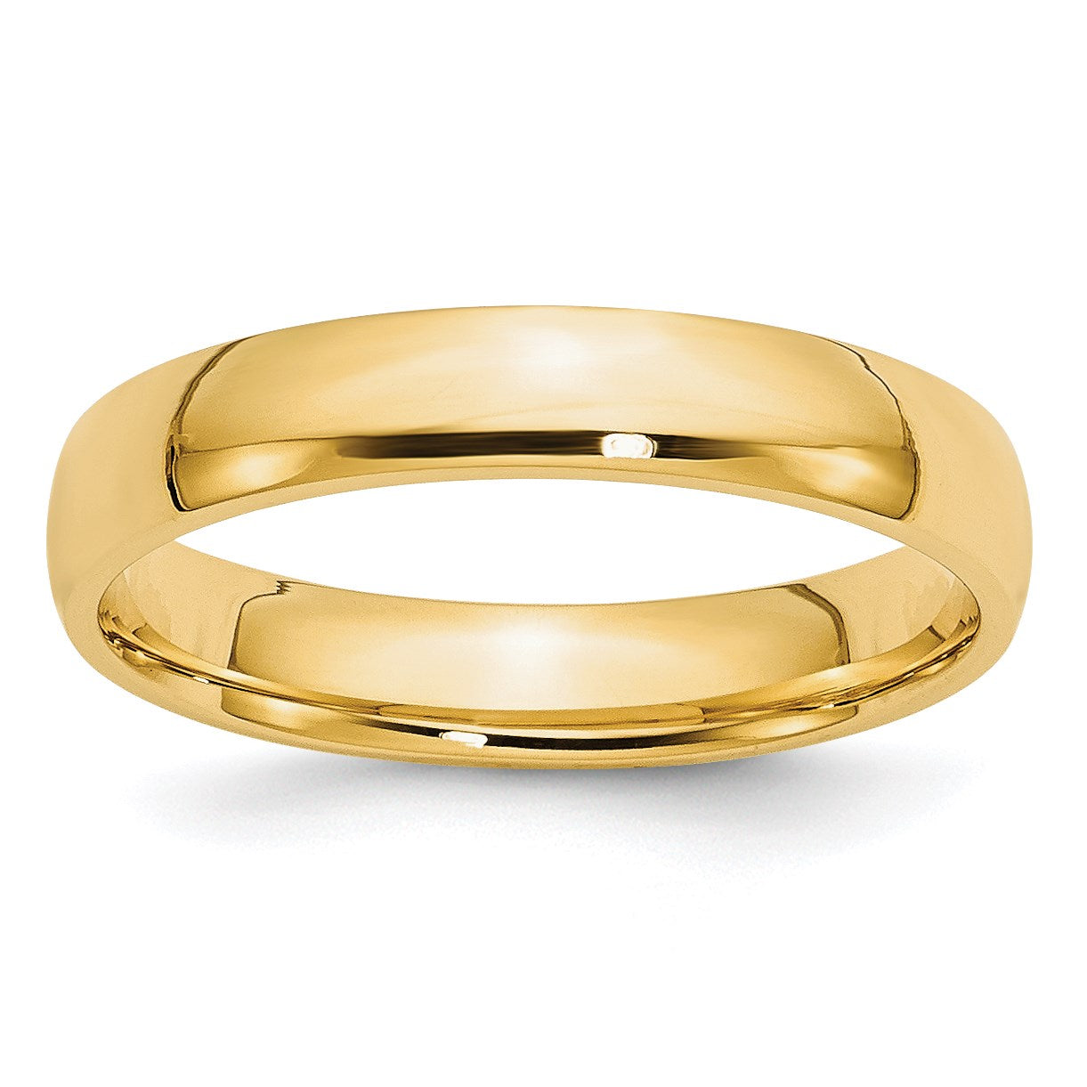 14k Yellow Gold 4mm Lightweight Comfort Fit Wedding Band Size 10.5