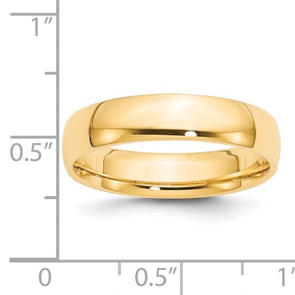 14k Yellow Gold 5mm Lightweight Comfort Fit Wedding Band Size 13.5