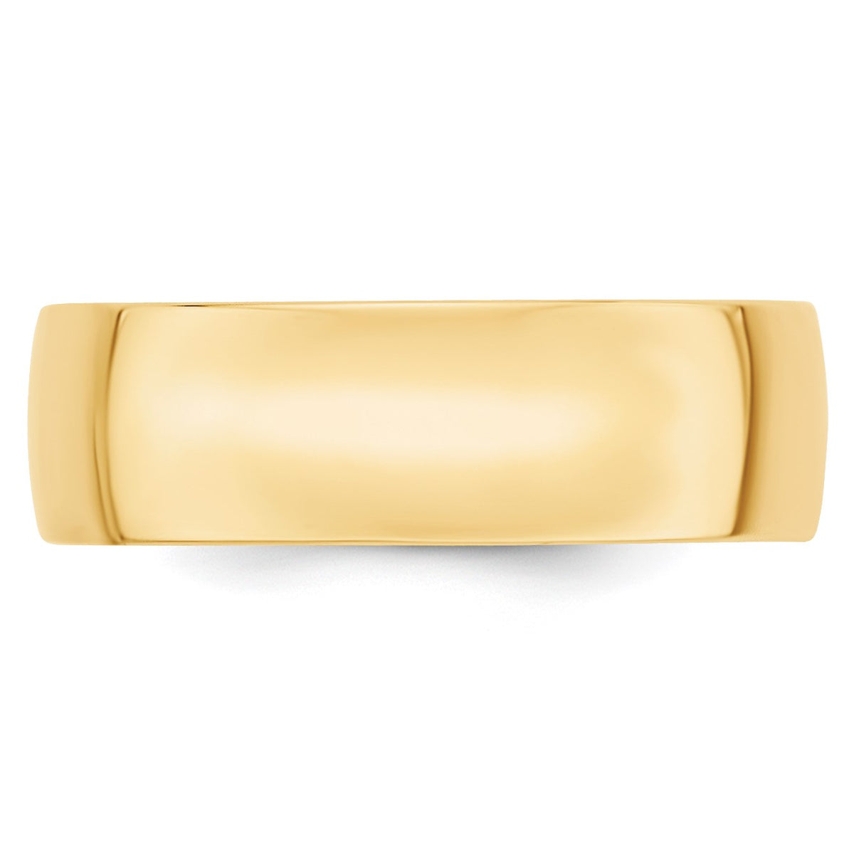 14k Yellow Gold 7mm Lightweight Comfort Fit Wedding Band Size 6