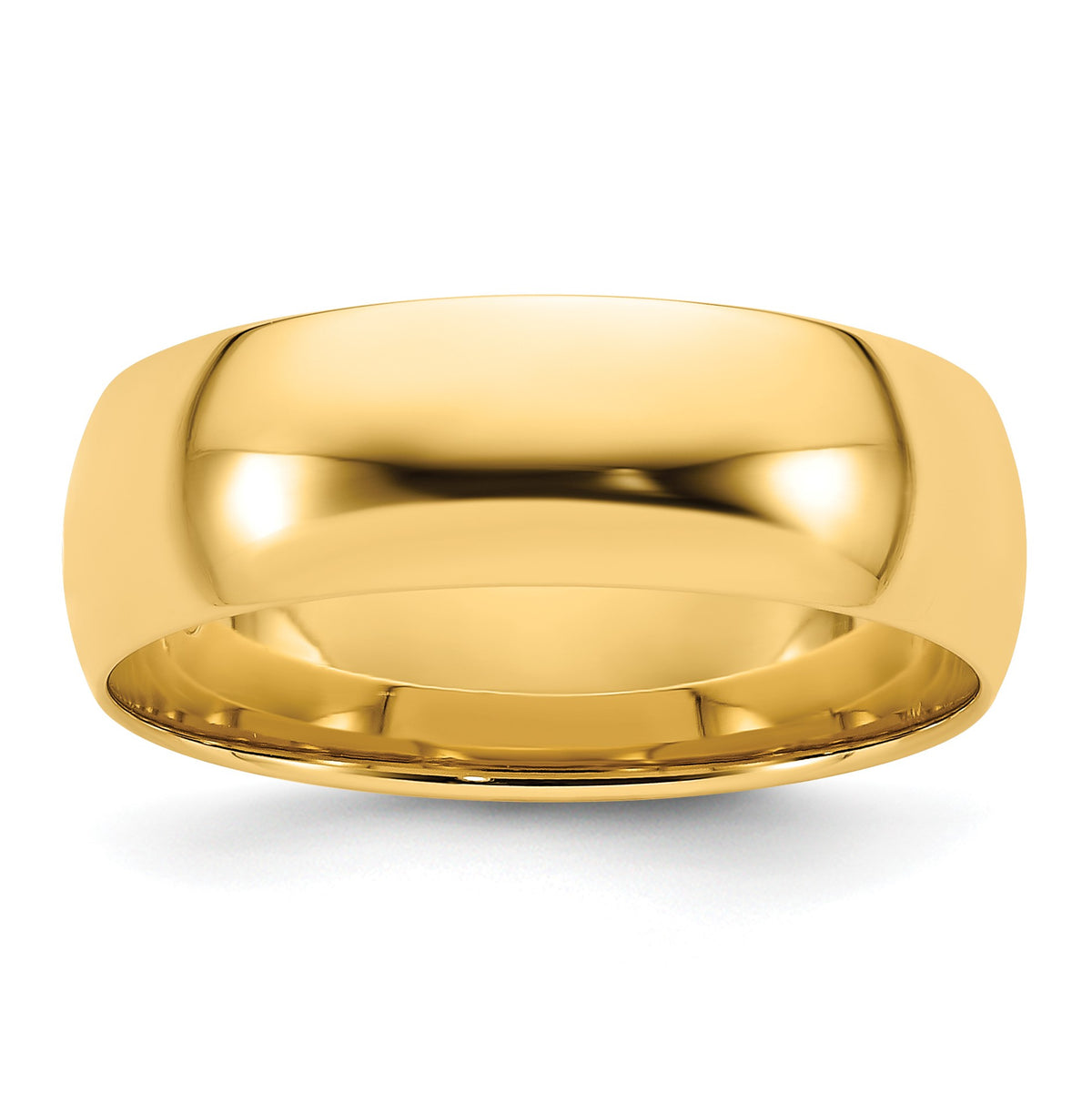 14k Yellow Gold 7mm Lightweight Comfort Fit Wedding Band Size 6