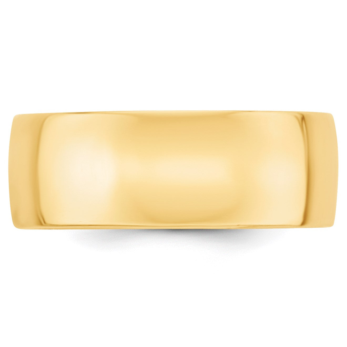 14k Yellow Gold 8mm Lightweight Comfort Fit Wedding Band Size 6