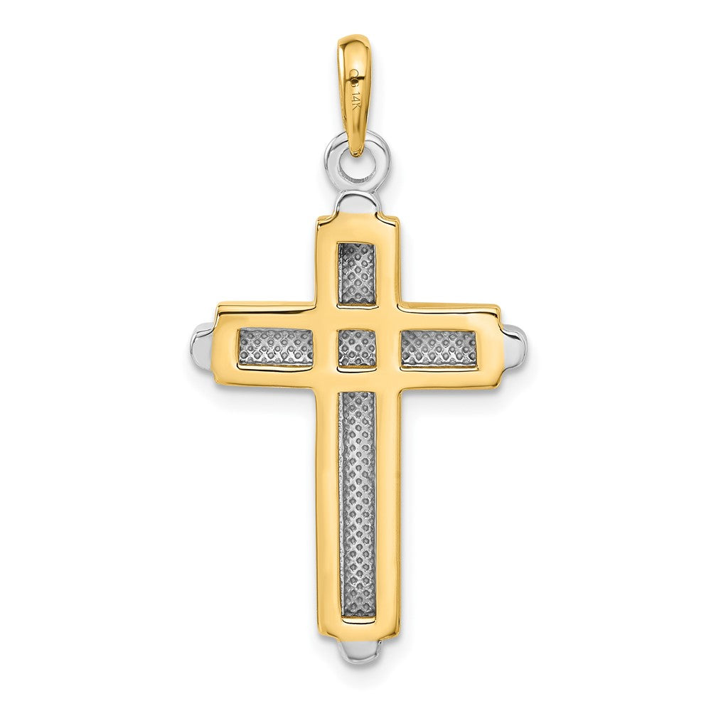 14k Two-tone Cross Pendant