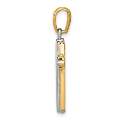 14k Two-tone Cross Pendant