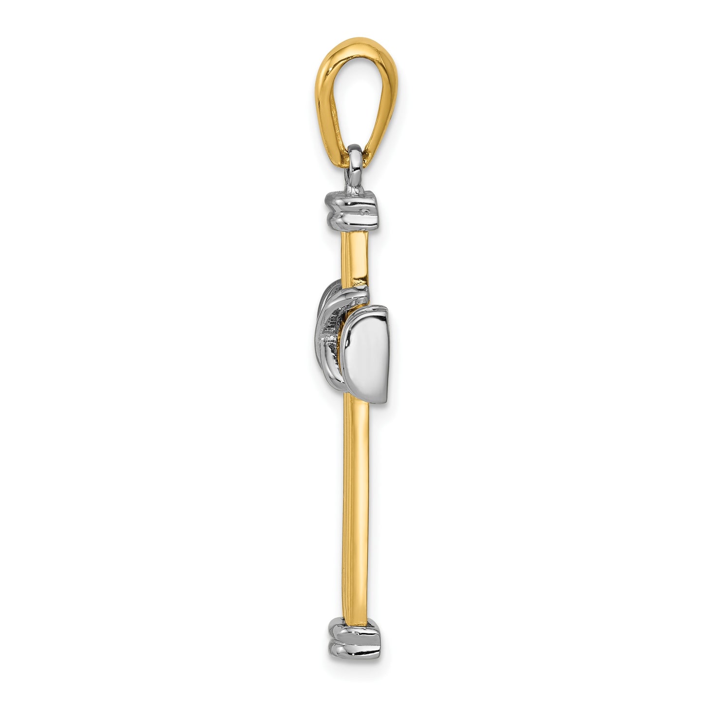 14k Two-tone Center -X- Latin Cross Pendant