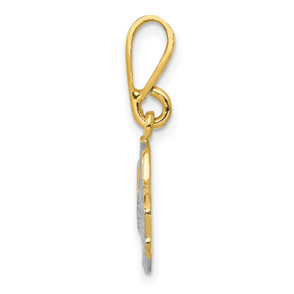 14k and White Rhodium Pick-up Truck Pendant