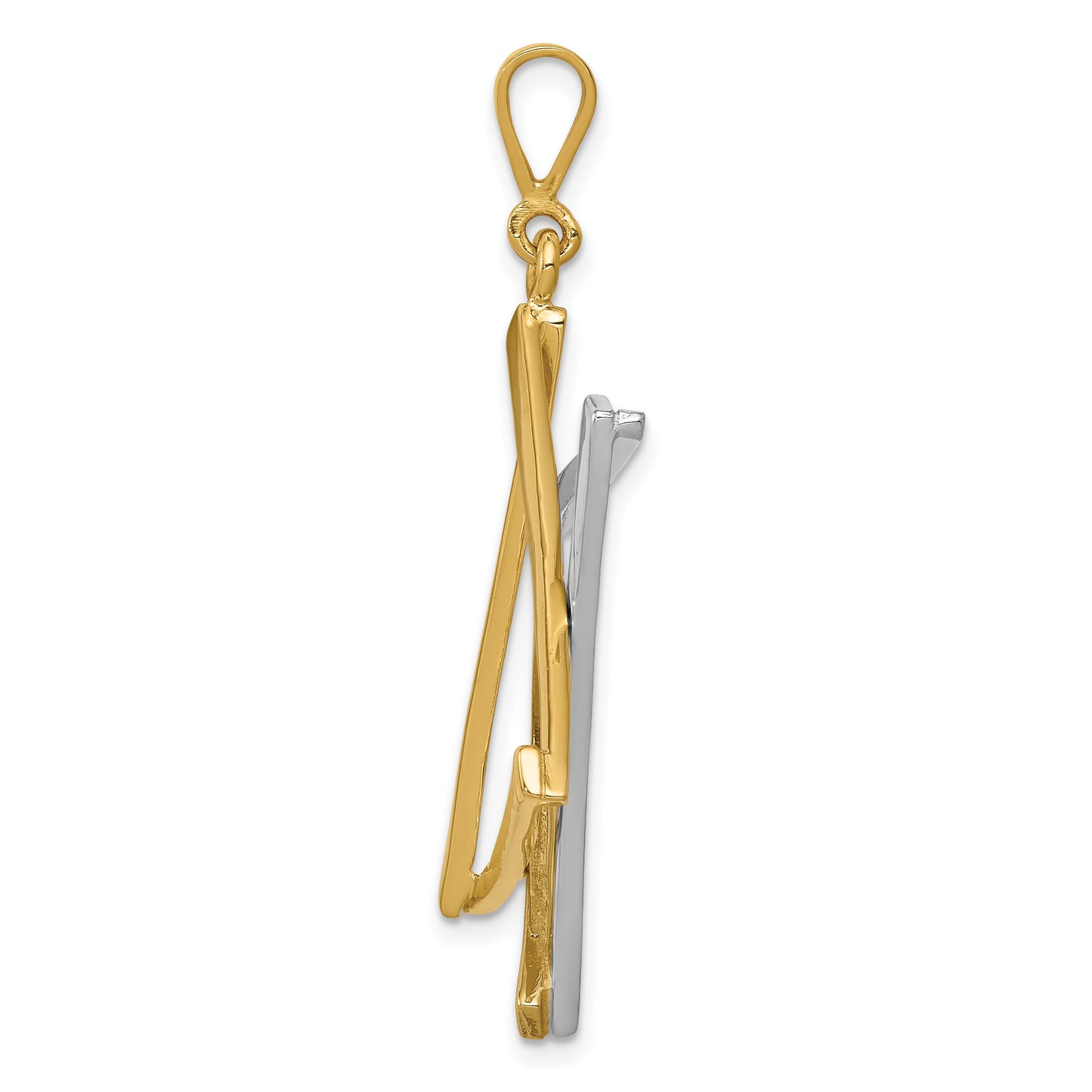 14k Two-tone Large Cut-out Star Of David Pendant