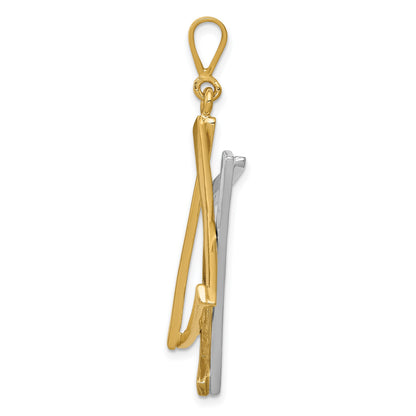 14k Two-tone Large Cut-out Star Of David Pendant