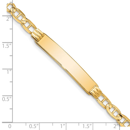 14k Polished Solid Chain/Solid Plate Anchor Link 34x7mm Plate 8 inch ID Bracelet