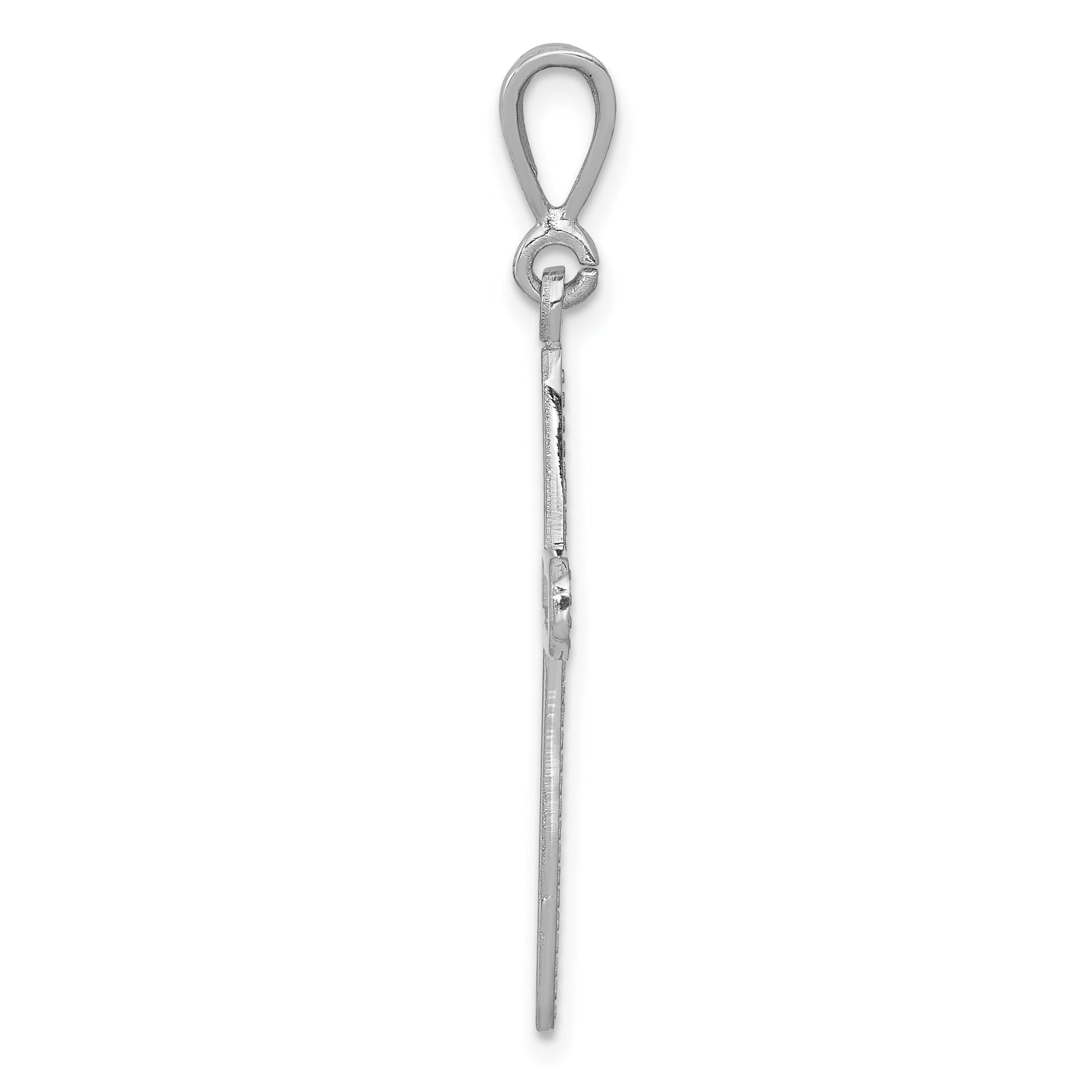14k White Gold Celtic Knot Cross Charm