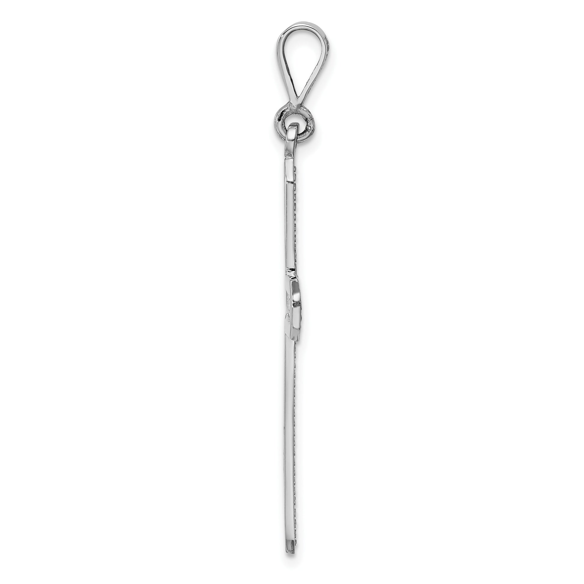14k White Gold Celtic Knot Cross Pendant